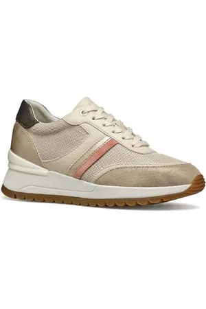 Geox Damen D DESYA A Sneaker, Lt Taupe/Lt Gold, 36 EU