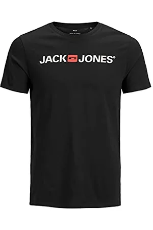 JACK & JONES Herren Rundhals T-Shirt JJECORP Logo - Slim Fit Plussize XXL-8XL, Größe:4XL, Farbe:Black 12184987