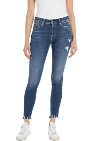 Replay Damen Jeans Luzien Skinny-Fit, Medium Blue 009 (Blau), 30W / 32L