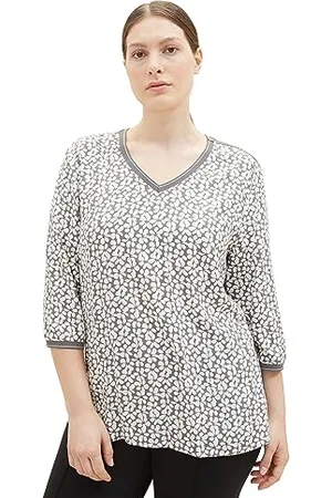 TOM TAILOR Damen Plussize T-Shirt mit 3/4-Arm