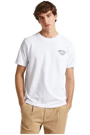 Pepe Jeans Herren Regular Cave T-Shirt, Weiß (Weiß), XL