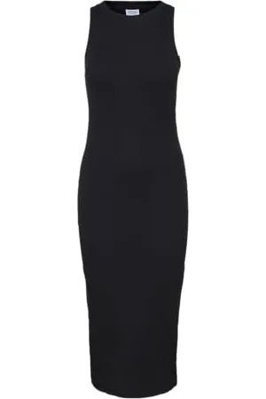 VERO MODA Damen VMLAVENDER SL Calf Dress VMA NOOS Kleid, Black, S