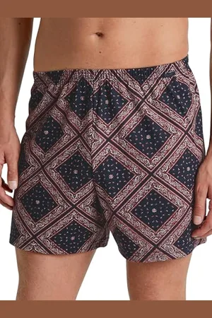 Calida Prints Boxershorts Herren, mit stoffüberzogenem Bund, aus 100% Baumwolle, ohne Eingriff