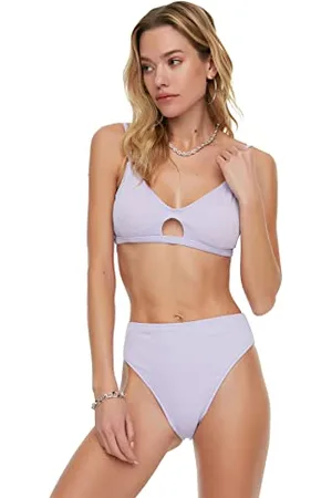 Trendyol Damen Strukturierter Hoher Taillenbikini Bikini Bottoms, , 36 EU