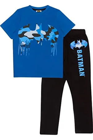 Popgear DC Comics Batman Camo Drip Logo Langer Pyjama, Mädchen, 104-170, , Offizielle Handelsware