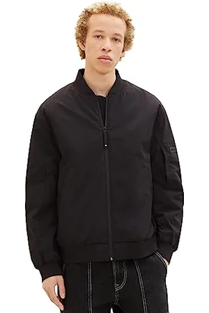 TOM TAILOR Herren 1037382 College Bomberjacke mit wasserabweisender Funktion, 29999-Black, XL