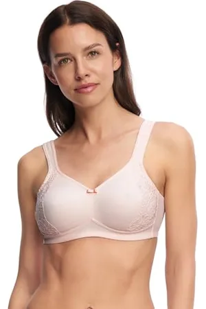 Susa BH ohne Bügel I Minimizer BH mit seitlich am Cup angebrachter Spitze I Bügelloser BH mit Breiten, gepolsterten Trägern I Starker Minimize-Effekt