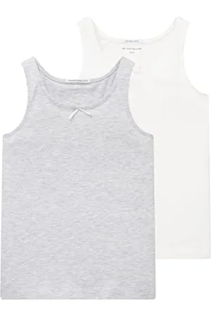 TOM TAILOR Mädchen Kinder Tanktops im Dreierpack 1034770, Weiß, 128-134