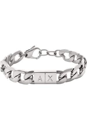 Armani Exchange Armband Für Männer, Länge: 190mm+35mm, Breite: 18mm, Höhe: 11.5mm Silbernes Edelstahlarmband, AXG0077040