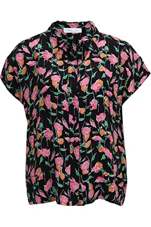 Tamaris Damen AOP Halbarm Sommer Bluse ALMADA Schwarz 40