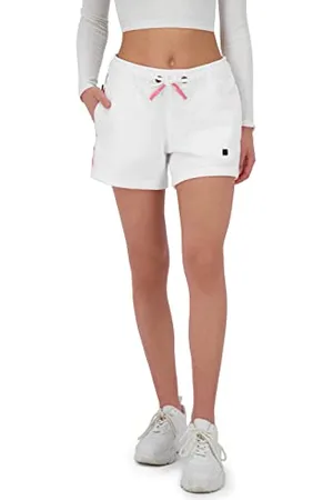 alife kickin ALIFE and Kickin CleoAK Sweatshorts – Damen Stoff Shorts – Leichte Kurze Hose für Sommer & Freizeit – Bequem für Alltag & Urlaub White XS