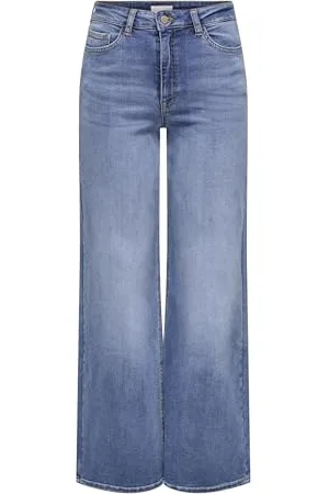 JDY Damen felina-fina Hw Med Blue DNM Noos Wide Fit Jeans, , L / 30L EU