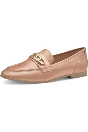 QS by s.Oliver Damen Loafer ohne Absatz Klassisch Elegant, Gold , 36
