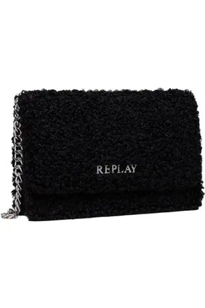 Replay Damen Schultertasche aus Kunstfell, Schwarz (Black 0098), Onesize