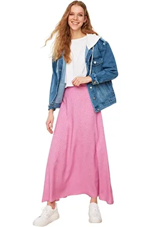 Trendyol Damen Damenrock, Maxi, A-Linie, normal, gewebt, bescheidener Rock, , 38
