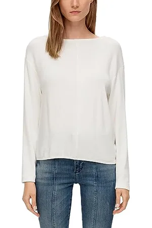 QS by s.Oliver Damen Sweatshirt Langarm White 42