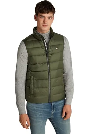 Tommy Hilfiger Herren Weste Down Leicht, Grün (Fatigue Green), XL