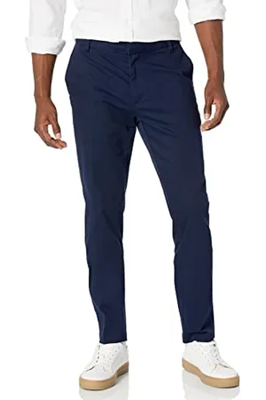 Amazon Herren Faltenresistente Stretch-Chinohose mit schmaler Passform und flacher Vorderseite, , 40W / 32L