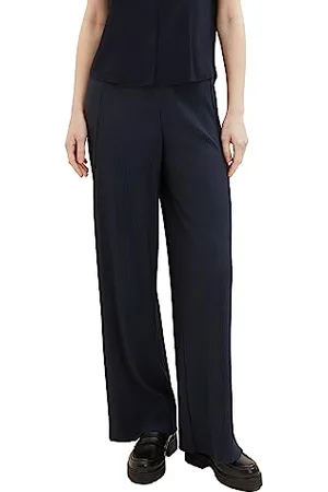 TOM TAILOR Damen 1038015 Plissee Hose mit weitem Bein, 10668-sky Captain Blue, 38/32