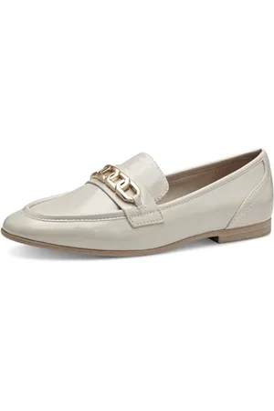 QS by s.Oliver Damen Loafer ohne Absatz Klassisch Elegant, Beige , 37