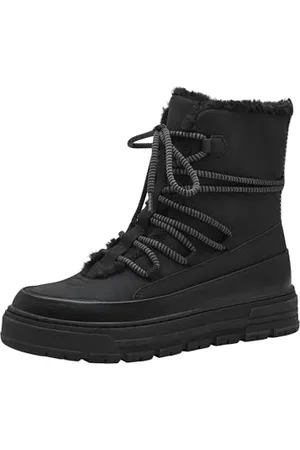 Marco Tozzi Damen Stiefeletten zum Schnüren Gefüttert mit Reißverschluss, Schwarz , 42 EU