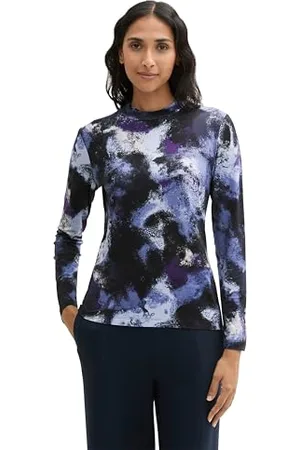 TOM TAILOR Damen Longsleeve mit Stehkragen, , S