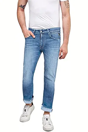 Replay Herren Jeans Grover Straight-Fit Bio, (Blau), 32W / 36L