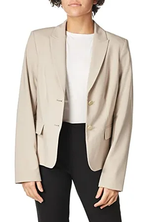 Calvin Klein Damen Blazer mit Zwei Knöpfen (Standard- und Petite-Größen) - Beige - 34
