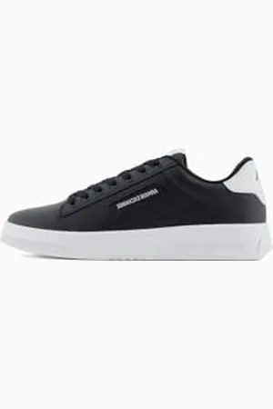 Armani Exchange Herren Seattle Sneaker, Black+op.White, 45.5 EU