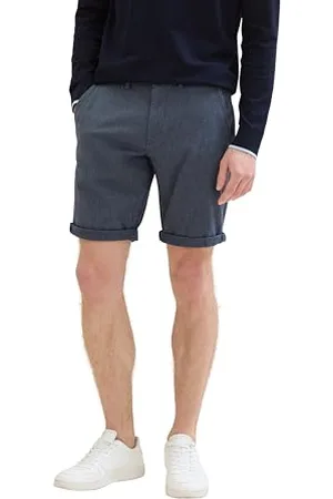 TOM TAILOR Herren Regular Fit Chino Shorts, navy diamond structure, 31