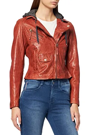 Freaky Nation Damen Easy Biker-FN Lederjacke, , XL
