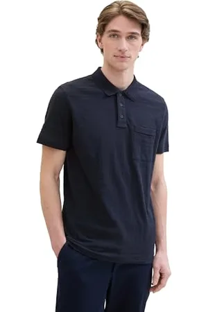 TOM TAILOR Herren Basic Poloshirt mit Struktur, sky captain blue, M