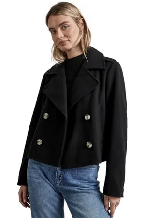 Street one Damen A212337 Kurzer Trenchcoat, Black, 40