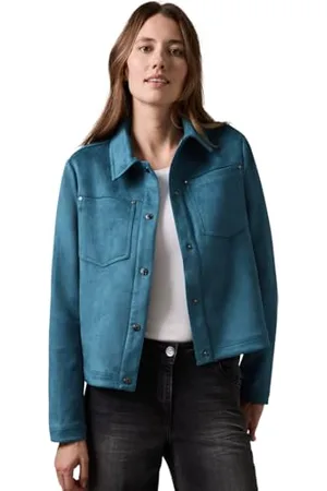 CECIL Damen B212321 Jacke im Velours-Look, , XL