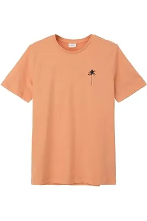 QS by s.Oliver Jungen 2143133 T-Shirt mit Rückenprint, orange, L