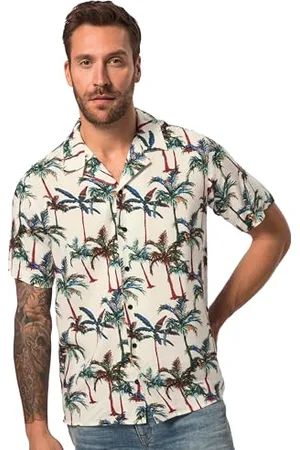 JP 1880 Herren, Cuba, Tropisch, Viskose, 1/2 Hemd, , 6XL