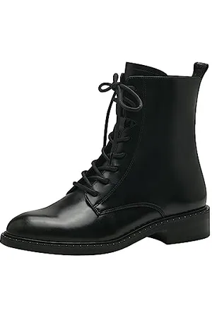 Tamaris Damen Schnürstiefel Vegan Blockabsatz; BLACK/ ; 37 EU