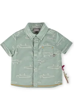 sigikid Baby Jungen Hemd Langarm Shirt mit Druckknöpfen Leichter Batist aus Bio-Baumwolle
