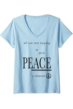 John Lennon Frieden T-Shirt mit V-Ausschnitt