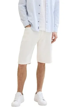 TOM TAILOR Herren Morris Relaxed Fit Shorts, White Denim, 28