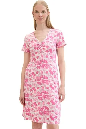 TOM TAILOR Damen Stretch Jersey Kleid , pink small floral design, 44