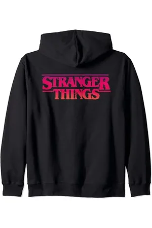 Stranger Things Fanbild im Retro-Look von , Logo, Sonnenuntergang Kapuzenjacke