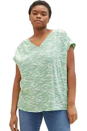 TOM TAILOR Damen 1035967 Plussize Bluse mit Muster, , 46 Große Größen
