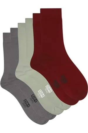 Dim Socken Atmungsaktive Stretch-Baumwolle Basique Baumwolle Herren x3, Grau/Rot/Grün, 43-46