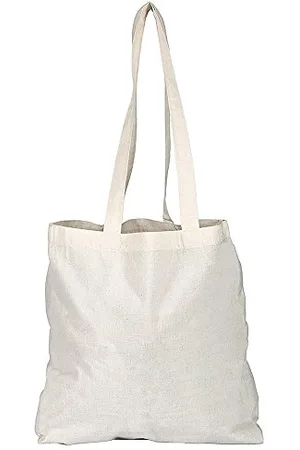 eBuyGB Pack of 1/3/5/10/25/50/100 Plain Natural Cotton Shopping Tote Bags Eco Friendly Shoppers