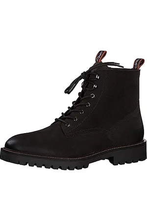 Marco Tozzi By Guido Maria Kretschmer Herren Stiefeletten zum Schnüren aus Leder mit Schnürsenkeln und Reißverschluss, Braun , 41