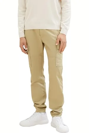 TOM TAILOR Herren Regular Fit Cargo Hose mit Stretch, olive grey, XL