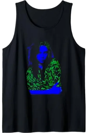 Billie Eilish Music Neon Backlit by Rock Off Tank Top