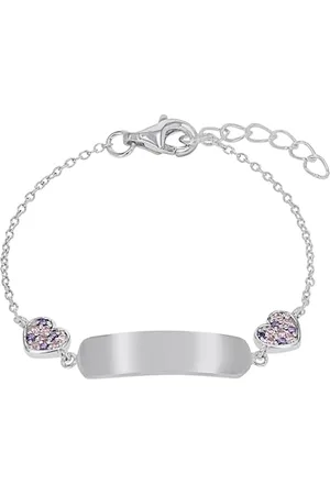 Prinzessin Lillifee Identarmband 925 Sterling Silber Mädchen Kinder Armschmuck, mit Zirkonia synth., 12+2 cm, Silber, Herz, Kommt in Schmuck Geschenk Box, 2027208