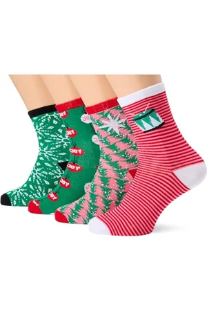 VERO MODA Damen Vmelf Socks 4-pack Xmas Socken, , Einheitsgröße